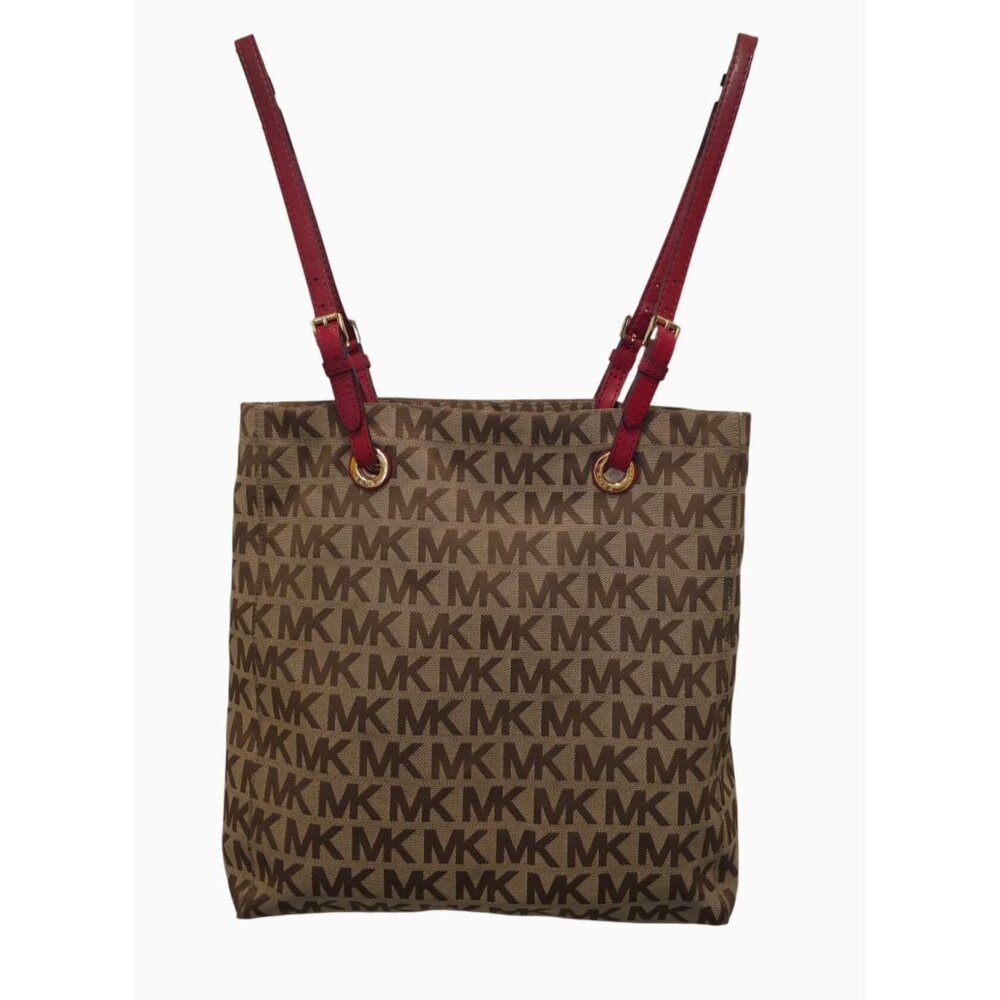 Michael Kors JET SET North South MK Signature Tote Jacquard Shoulder Bag - Picture 2 of 11